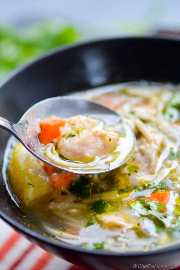 Chicken Noodle Soup in Pressure Cooker Recipe | ChefDeHome.com